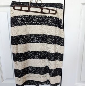 The Limited Black and White Lace Pencil Skirt